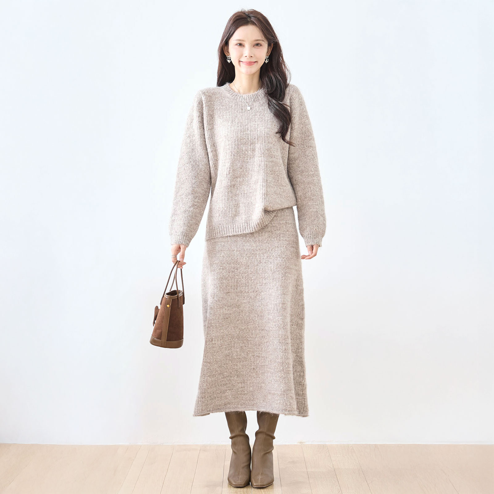 セットアップ レディース ニット 秋冬 冬 40代 50代 30代 60代 コーデ