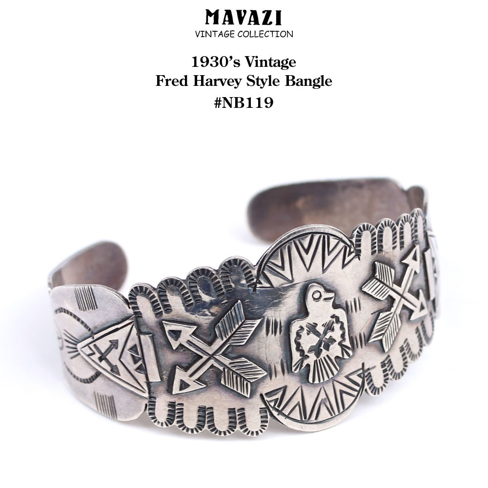 NAVAJO（ナバホ） 1930's Vintage Fred Harvey Style Bangle #NB119