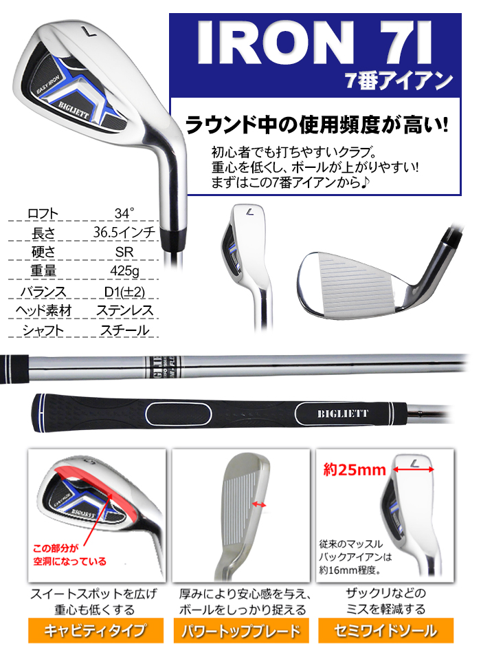 送料無料 メンズ 練習場直行セット ゴルフ クラブのみ 3本セット 1W 7I