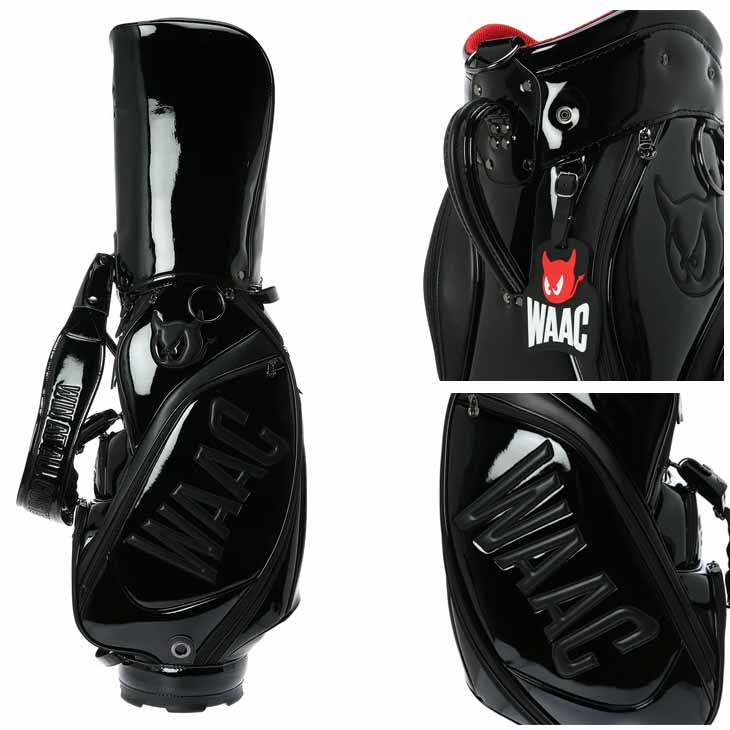 WAAC ワック WAAC UNISEX エナメル キャディバッグ ブラック ホワイト
