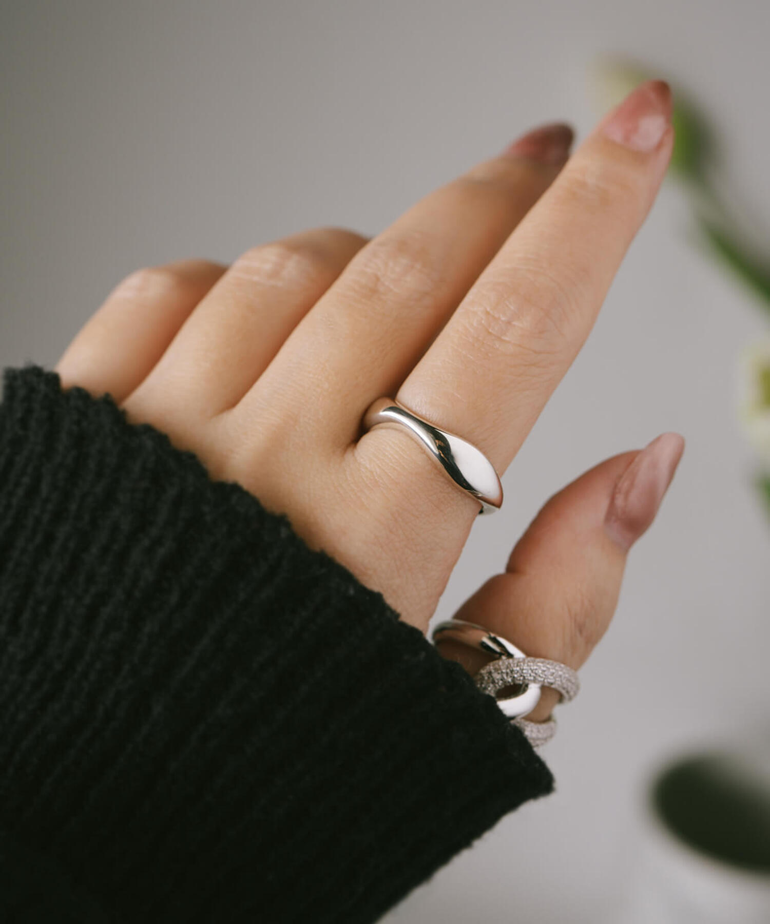 Ops.（オプス） シルバーリング シンプル 太め 指輪 レディース