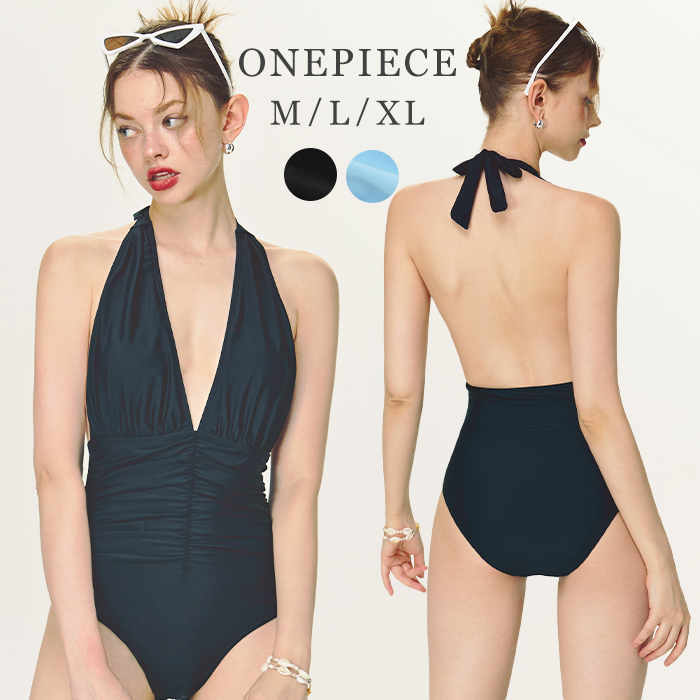 水着 レディース ワンピース 体型カバー ホルターネック ワンピース