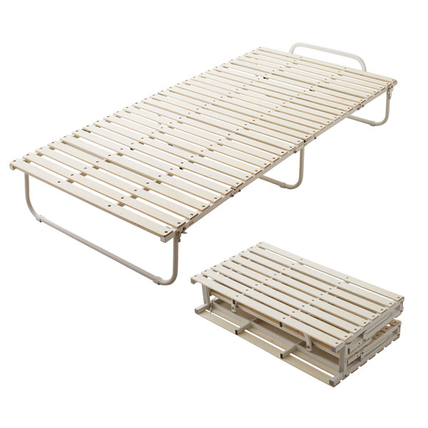 EMOOR（エムール） 折りたたみ すのこベッド シングル 4つ折り ロー