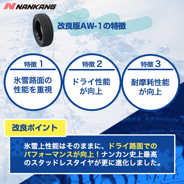 NANKANG（ナンカン） 4本セット 225/55R17 スタッドレスタイヤ AW-1