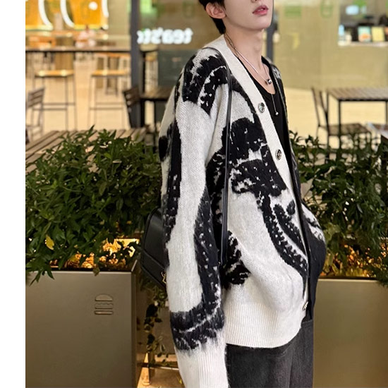 V系 カーディガン メンズ モード系 ニットカーディガン レディース