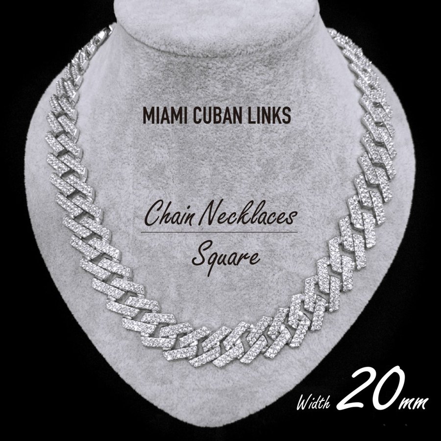マイアミキューバン ネックレス 極太 スクエア 喜平 メンズ シルバー