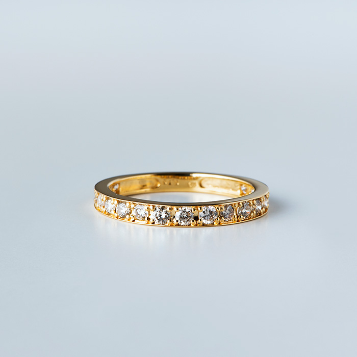 K18 YG 0.5ct ダイヤモンド エタニティリング 送料無料 指輪 ゴールド