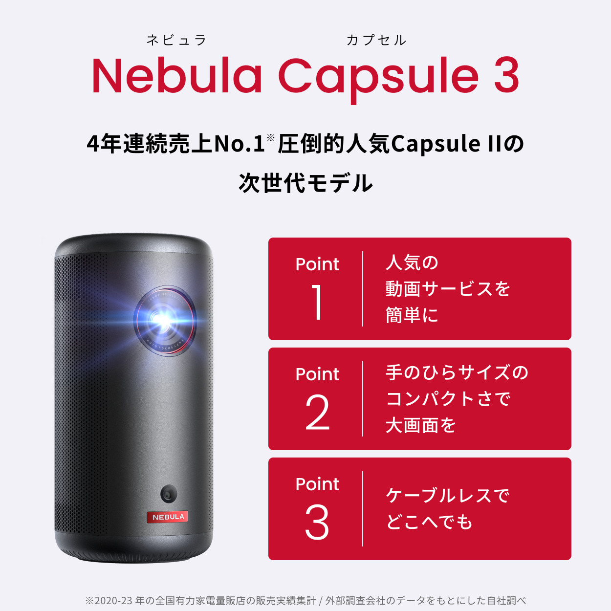 Nebula（Anker） プロジェクター Anker Nebula (ネビュラ) Capsule 3