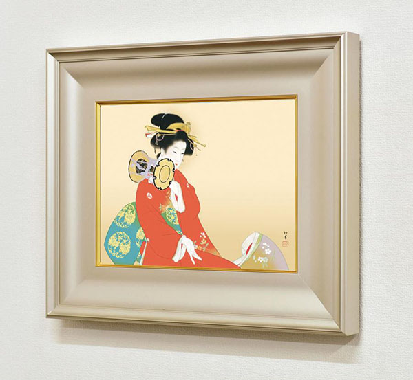 絵画 上村松園 （うえむらしょうえん）・鼓の音 （つづみのね） 日本画