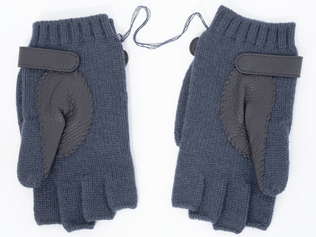 HERMES（エルメス） 手袋 リオネル 指なし カシミヤ ブルーノワール