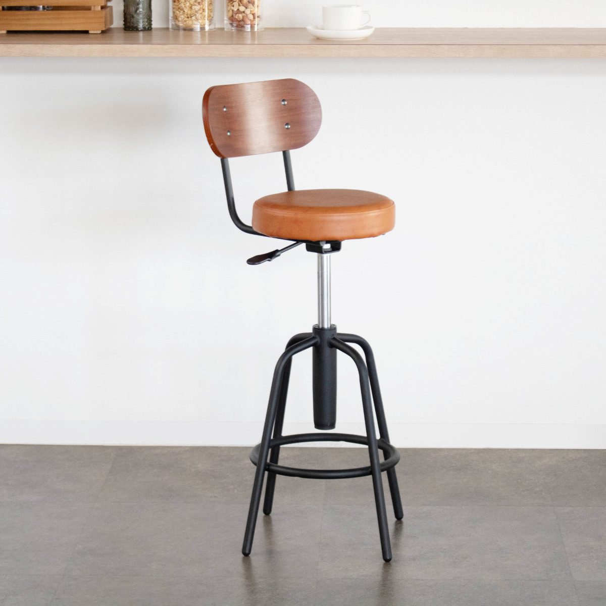 カウンターチェア 2脚セット 座面高61〜71cm 回転 タムチェア （ バー