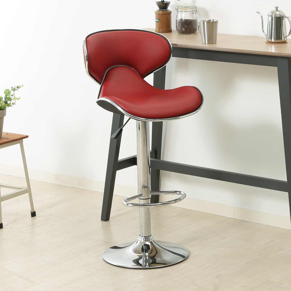 不二貿易（Fuji Boeki） カウンターチェア 座面高61〜82cm ハイチェア