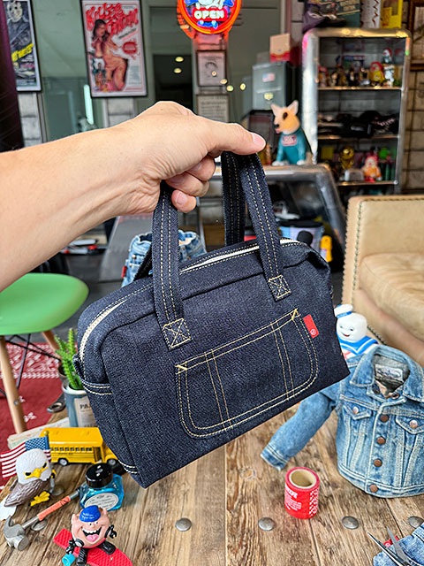 アライヤン デニム ミニ ボストンバッグ （インディゴ） 岡山産デニム