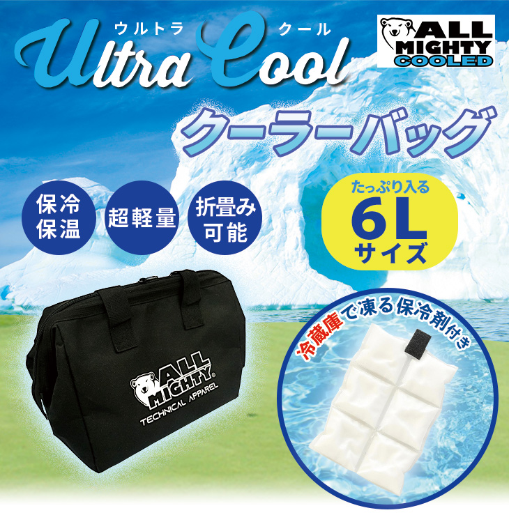 保冷バッグ 6L 冷蔵庫で凍る保冷剤付き 高性能 付属品 黒 頑丈 持ち手