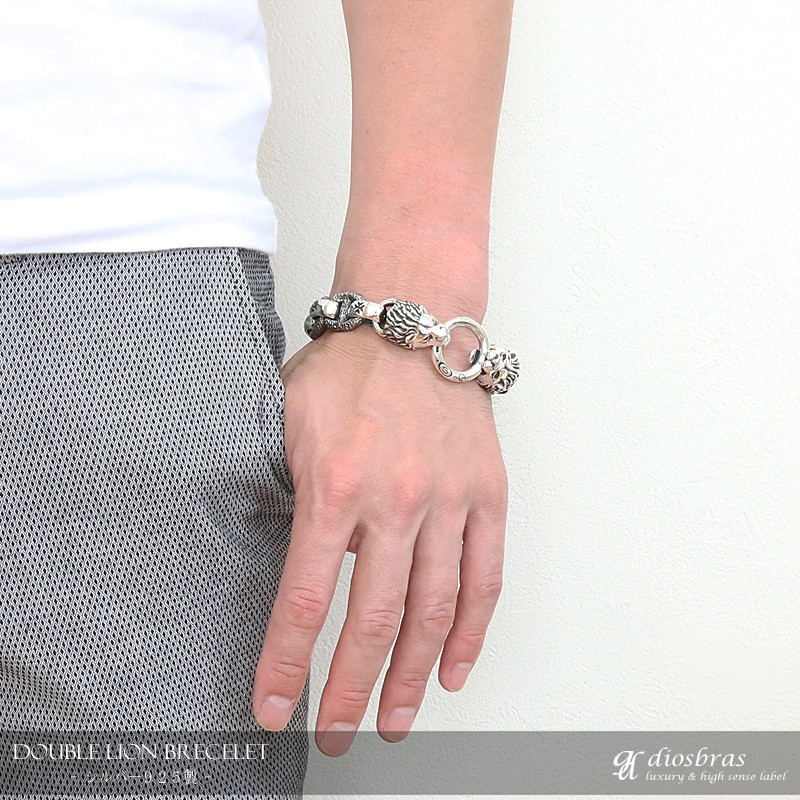 ライオン リング シルバーブレスレット 双頭獅 シルバーアクセサリー