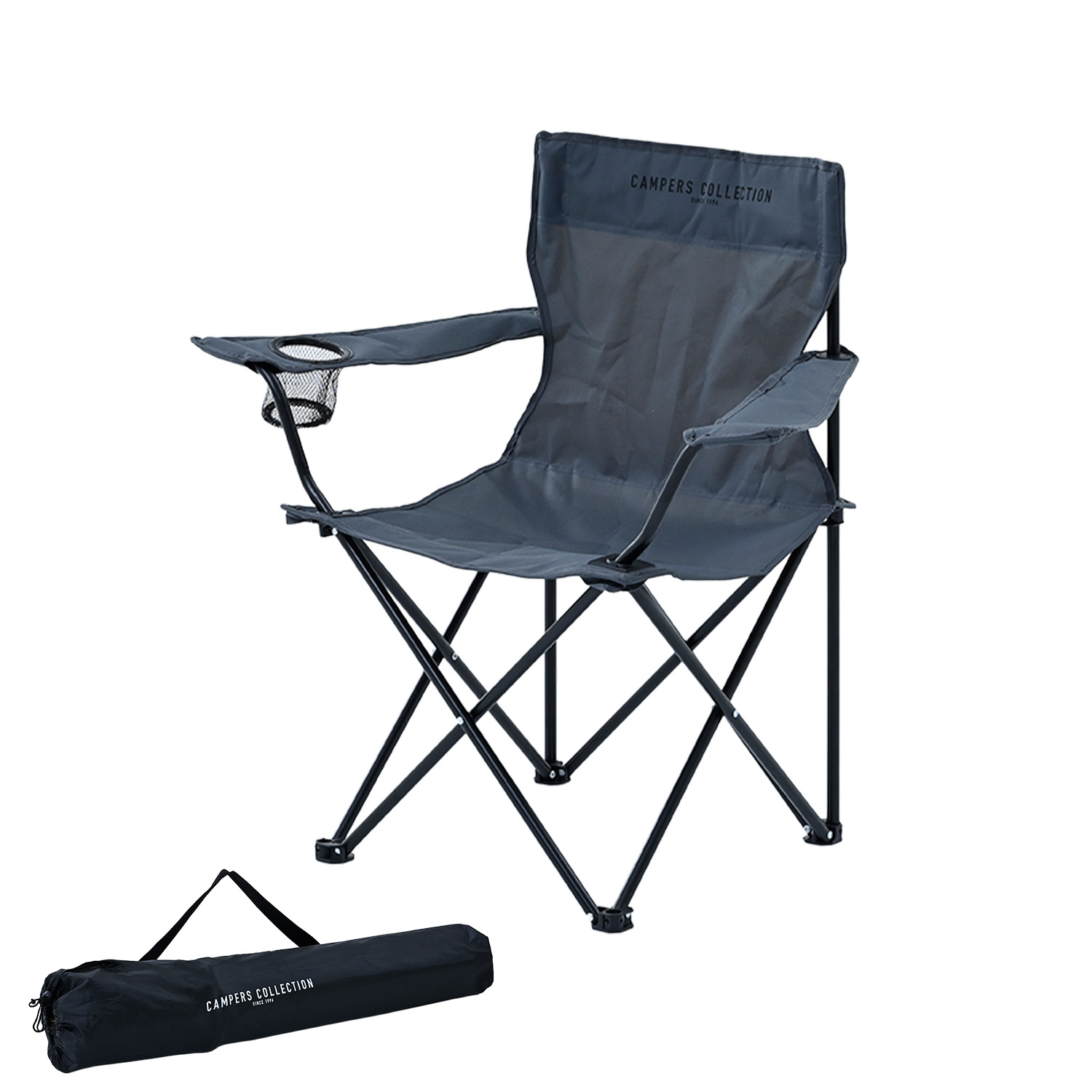 山善（YAMAZEN） アウトドアチェア 軽量 折りたたみ ドリンクホルダー