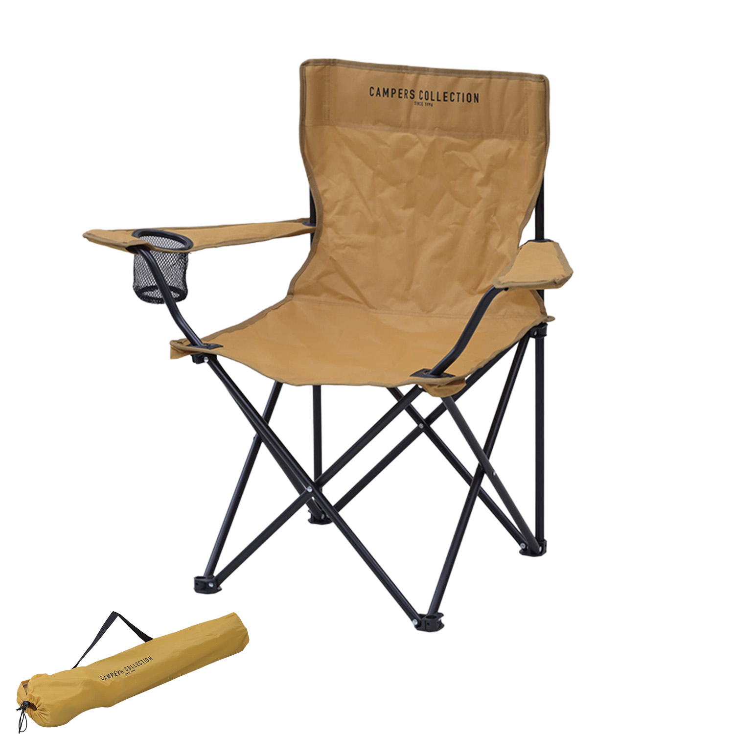 山善（YAMAZEN） アウトドアチェア 軽量 折りたたみ ドリンクホルダー