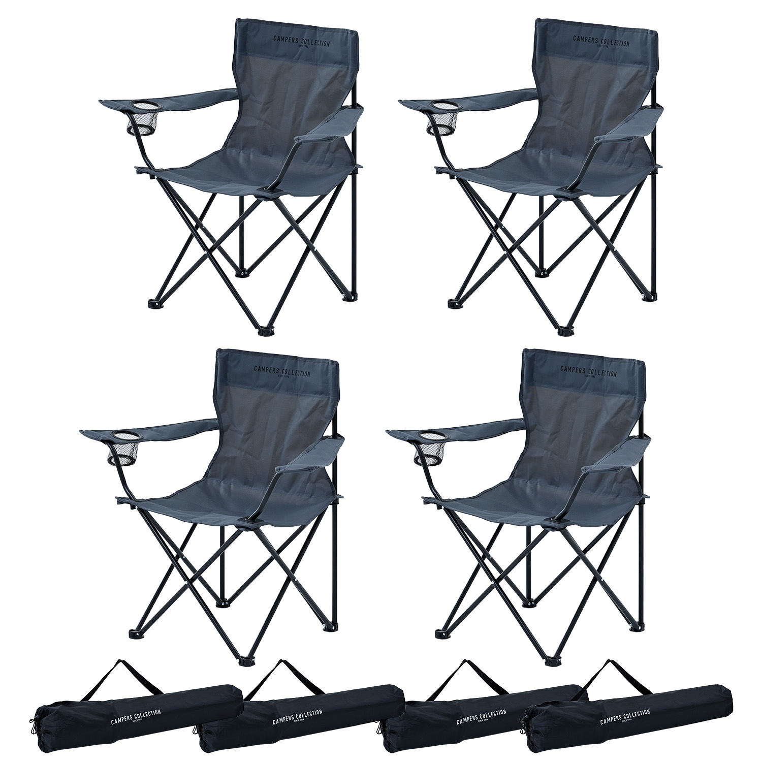 山善（YAMAZEN） アウトドアチェア 4脚セット 軽量 折りたたみ