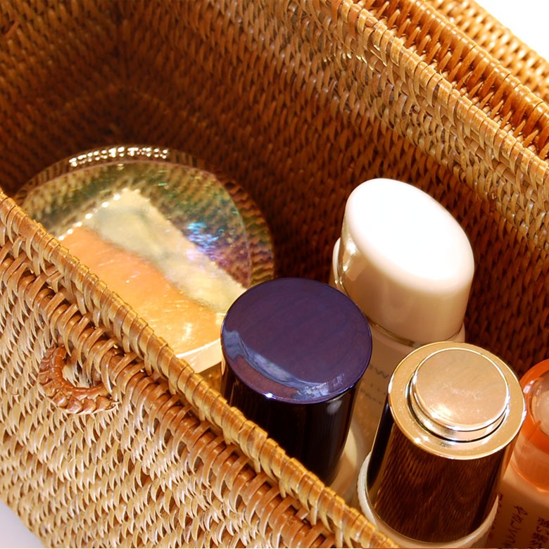 小物入れ フタ付き 収納 ケース かご バスケット バリ雑貨 アジアン