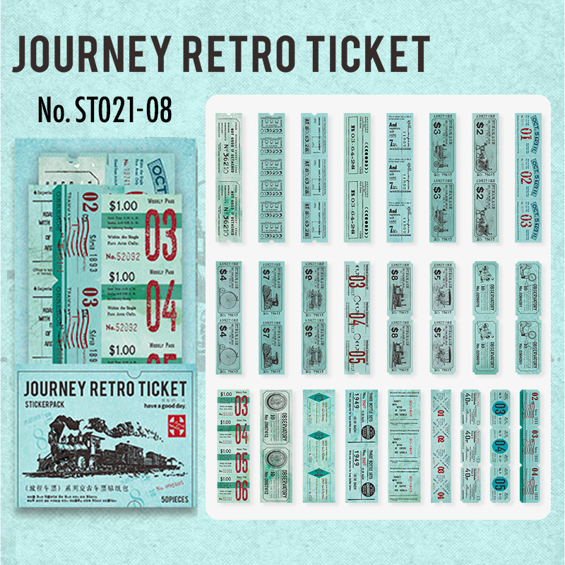 コラージュ 素材 シール チケット 切符 ジャンクジャーナル