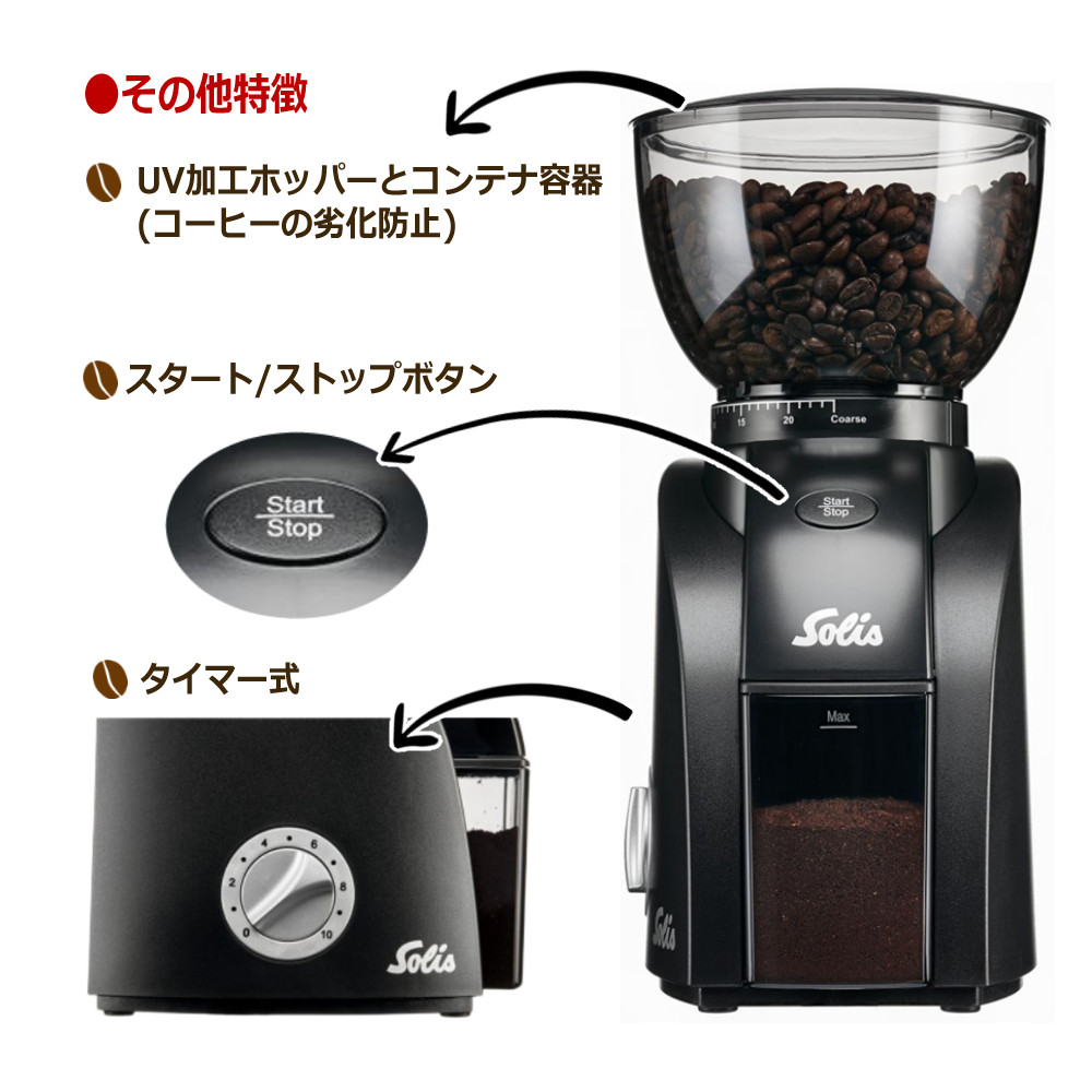 Solis（ソリス） SK1662 ブラック スカラゼロスタチック（Solis Coffee
