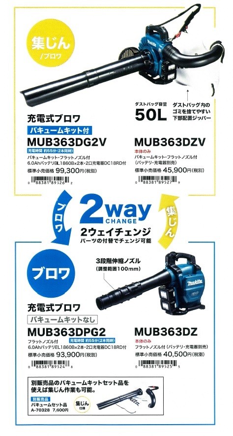 マキタ（makita） 純正アクセサリ ブロワMUB184D用 フラットノズル A