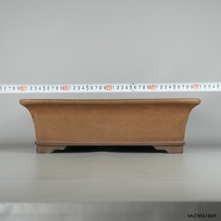 中古】 盆栽鉢 常滑 中野 行山 大型 長辺 約41cm 長方鉢 泥物 現品