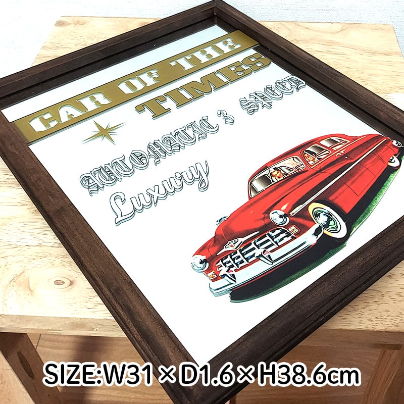 ミラー おしゃれ アメリカン 雑貨 木製 鏡 レトロ パブミラー