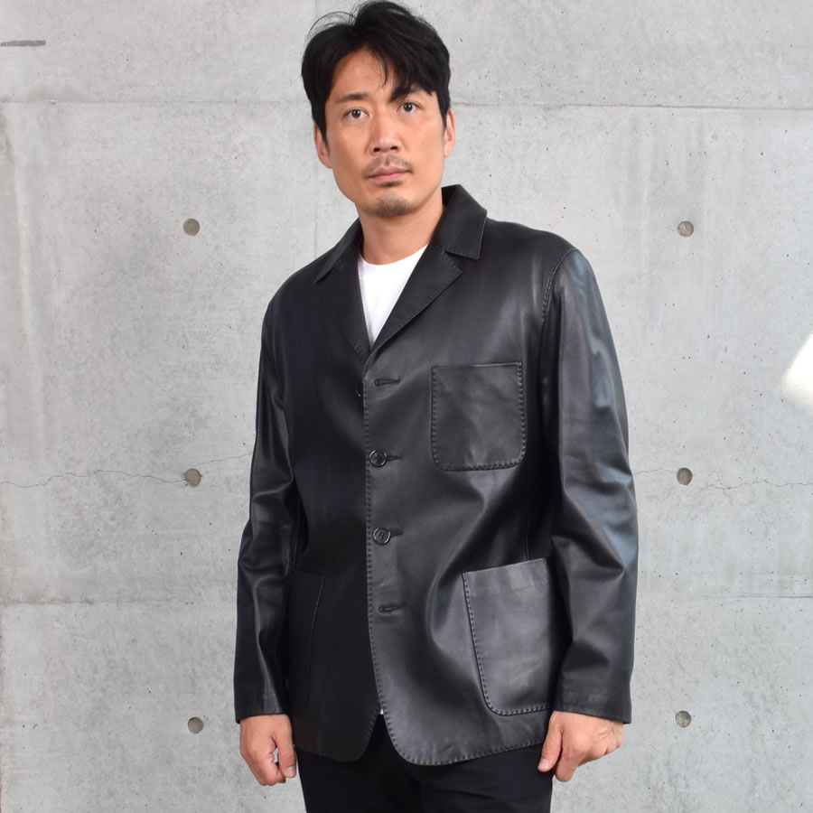 本革 ソフト ラム レザー テーラード ジャケット 本皮 メンズ シングル