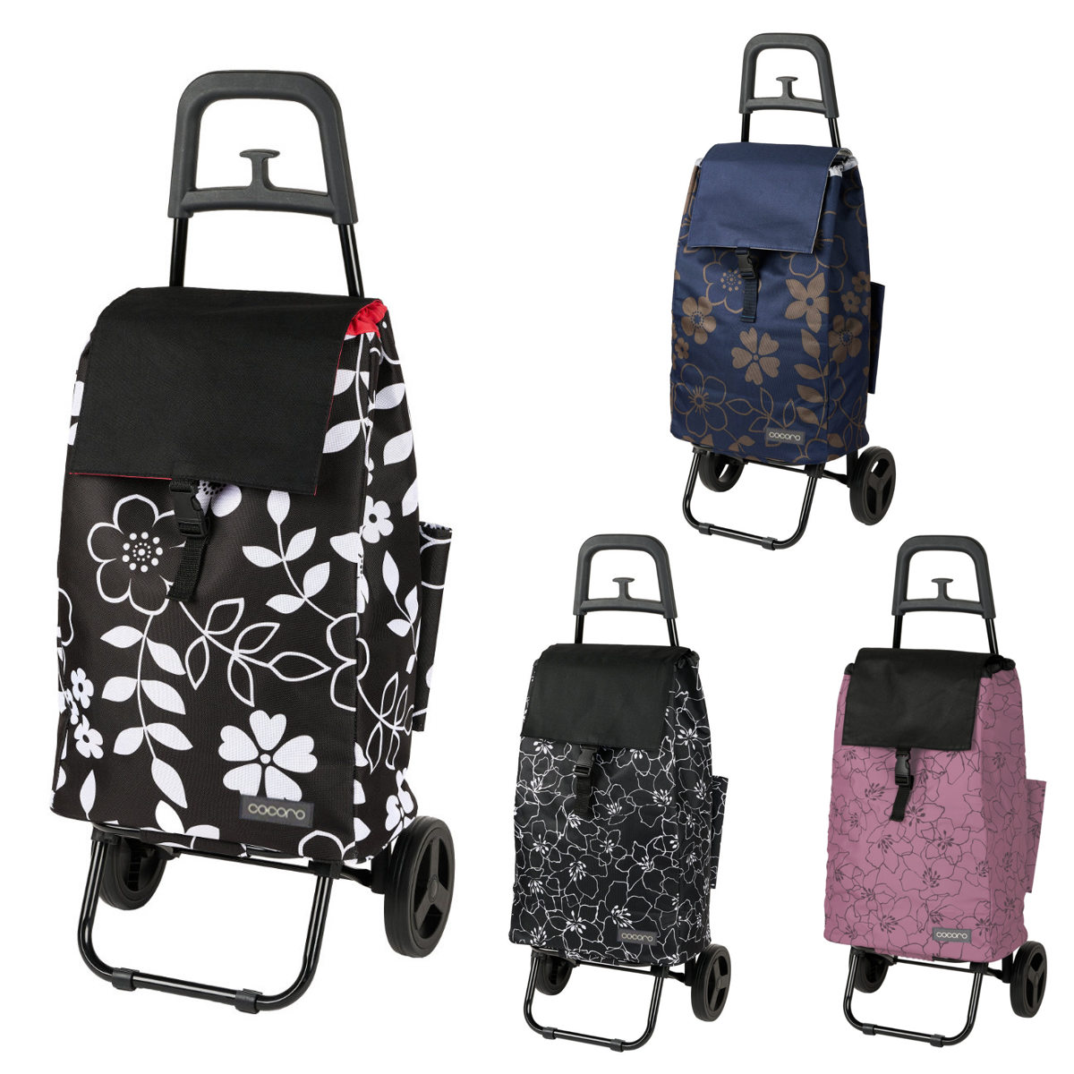特典付き ショッピングカート cocoro 花柄 折りたたみ おしゃれ 大容量