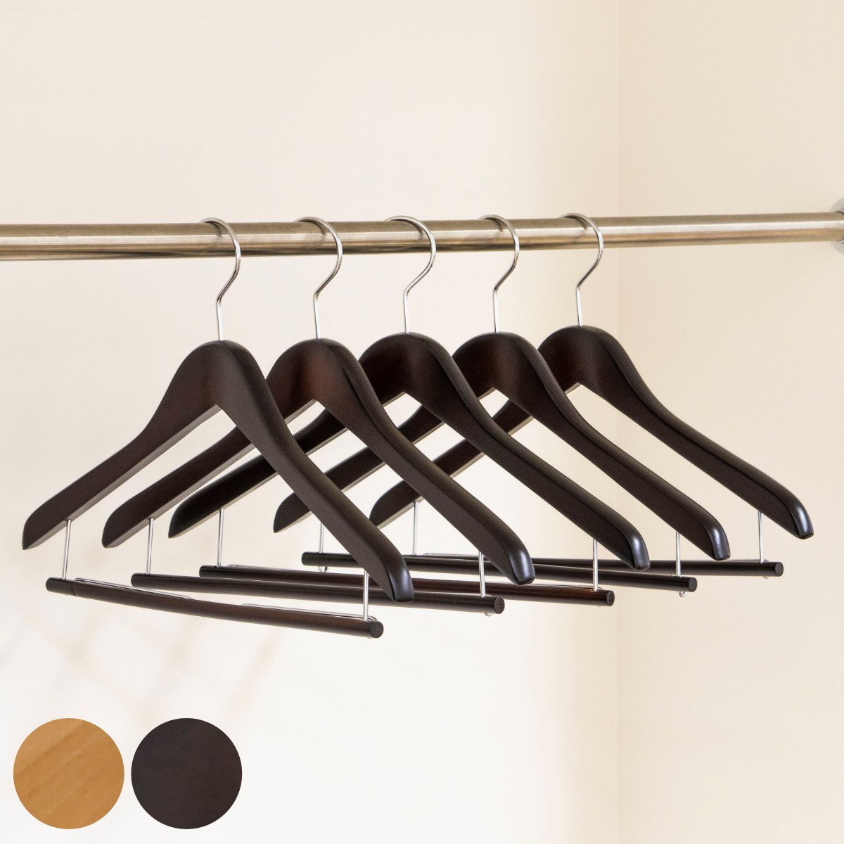 サワフジ ハンガー 木製ハンガー 10本組 （ スーツハンガー 木製 5本組