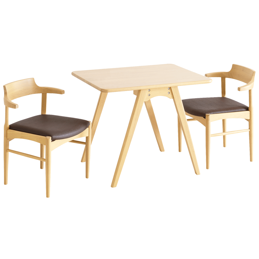 貞苅椅子製作所 ダイニングテーブルセット 3点セット 2人掛け テーブル