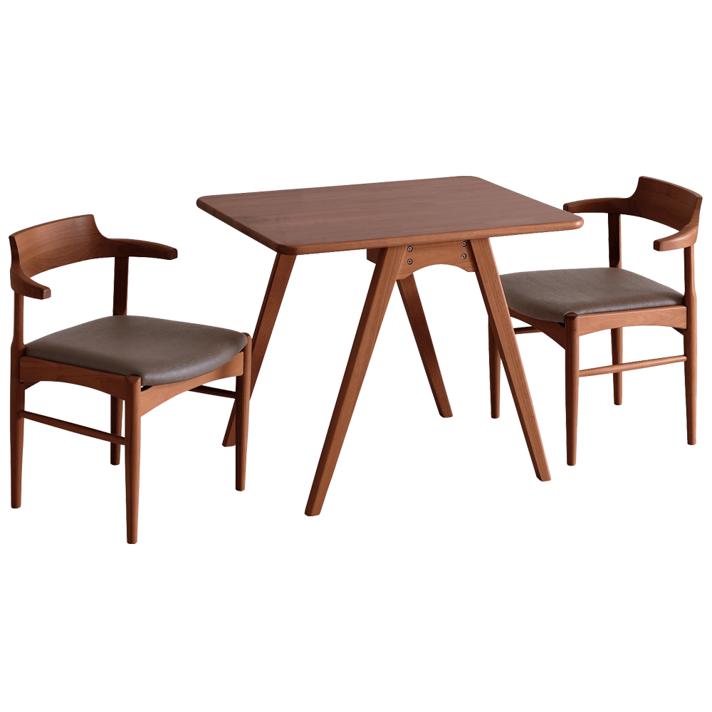 貞苅椅子製作所 ダイニングテーブルセット 3点セット 2人掛け テーブル