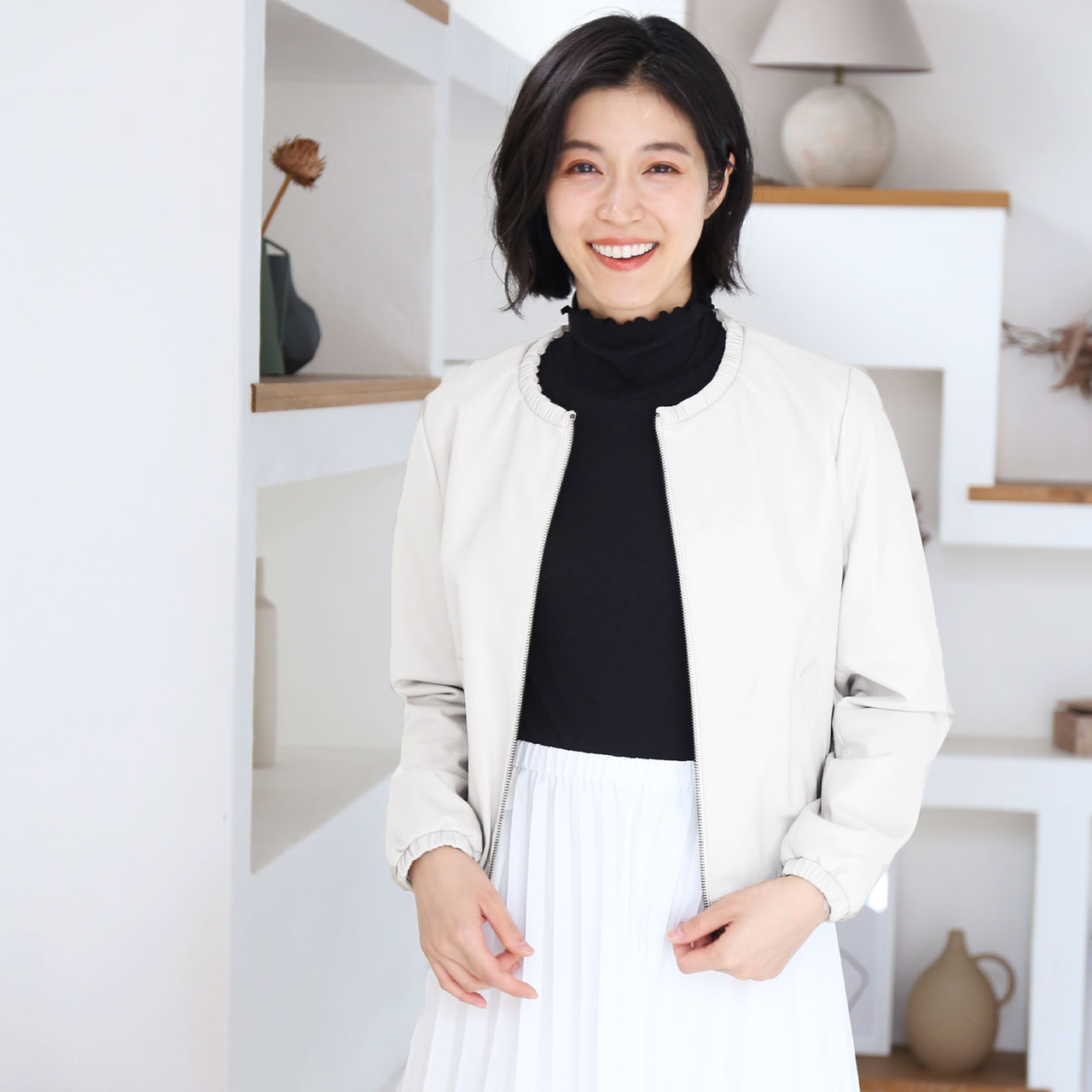 sankyo shokai（三京商会） ラムレザー ジャケット レディース ノー