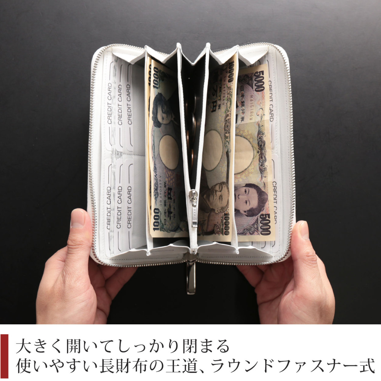 sankyo shokai（三京商会） クロコダイル 長財布 センター取り 一枚革