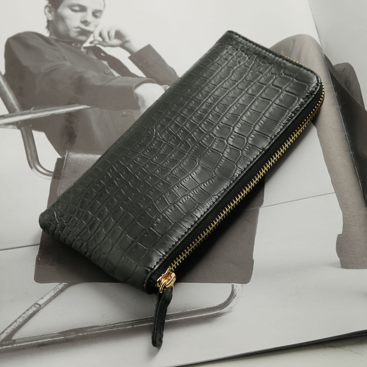 sankyo shokai（三京商会） ＜爆買＞ナイル クロコダイル L字