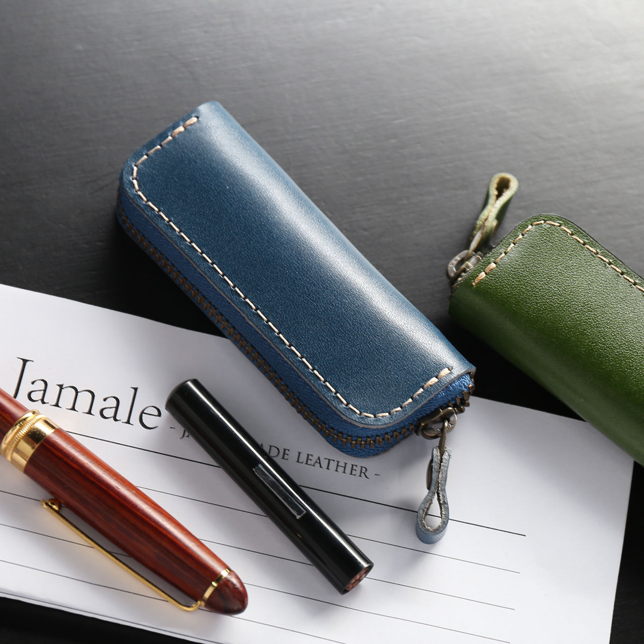 Jamale（ジャマレ） 本革 印鑑ケース 日本製 栃木レザー お洒落 レザー