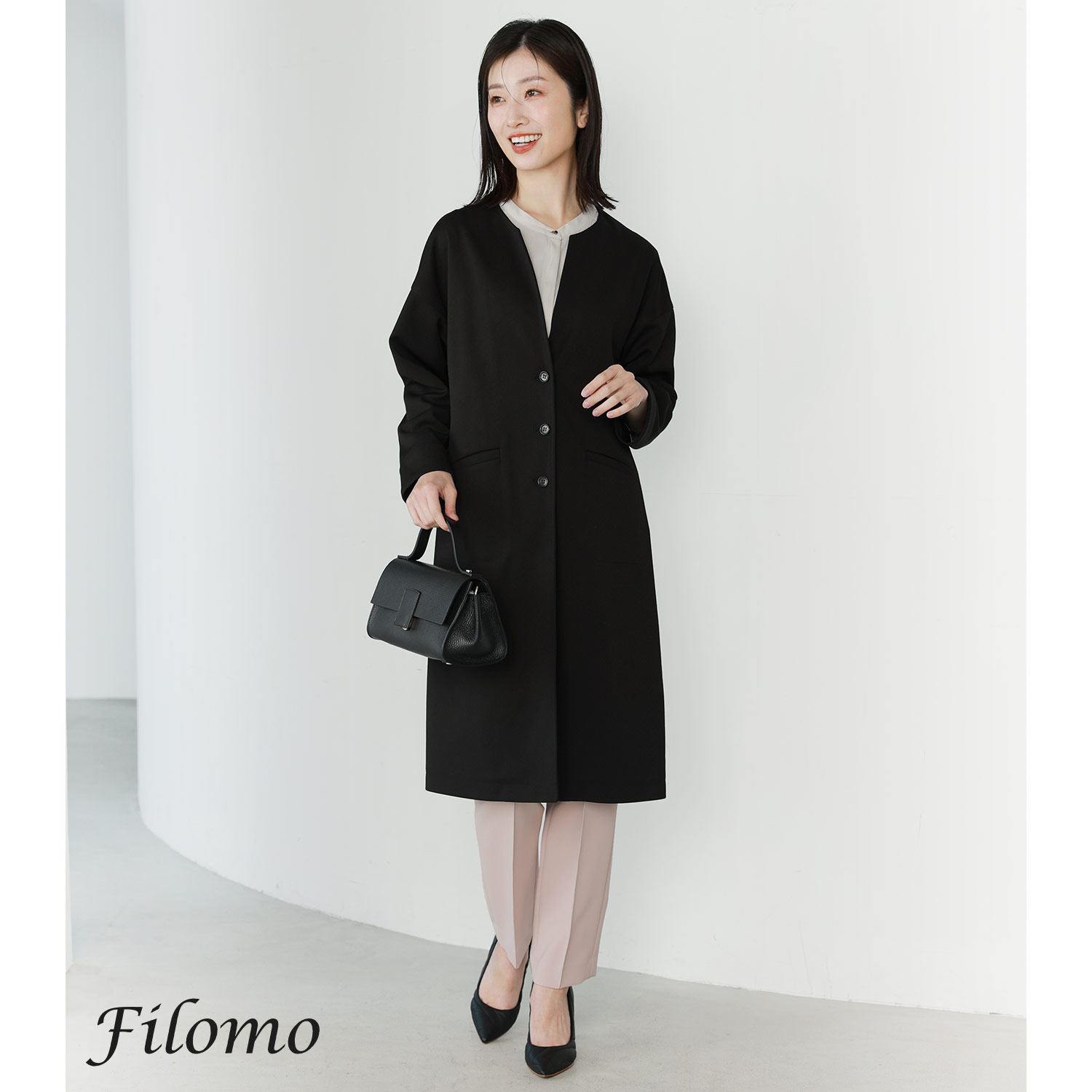 Filomo（フィローモ） [10%offクーポン]ノーカラー ロングコート