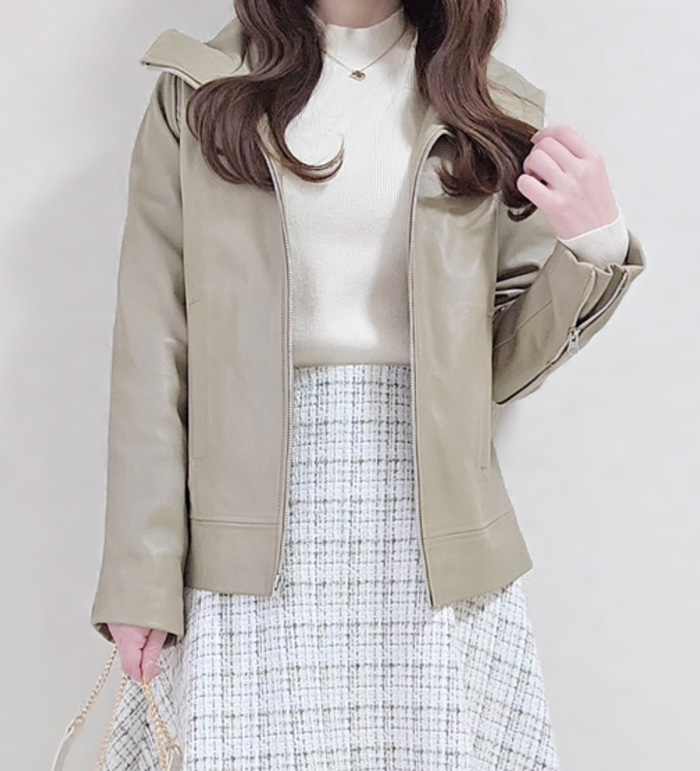 レザージャケット パーカー フーディー ジップアップ ラグラン