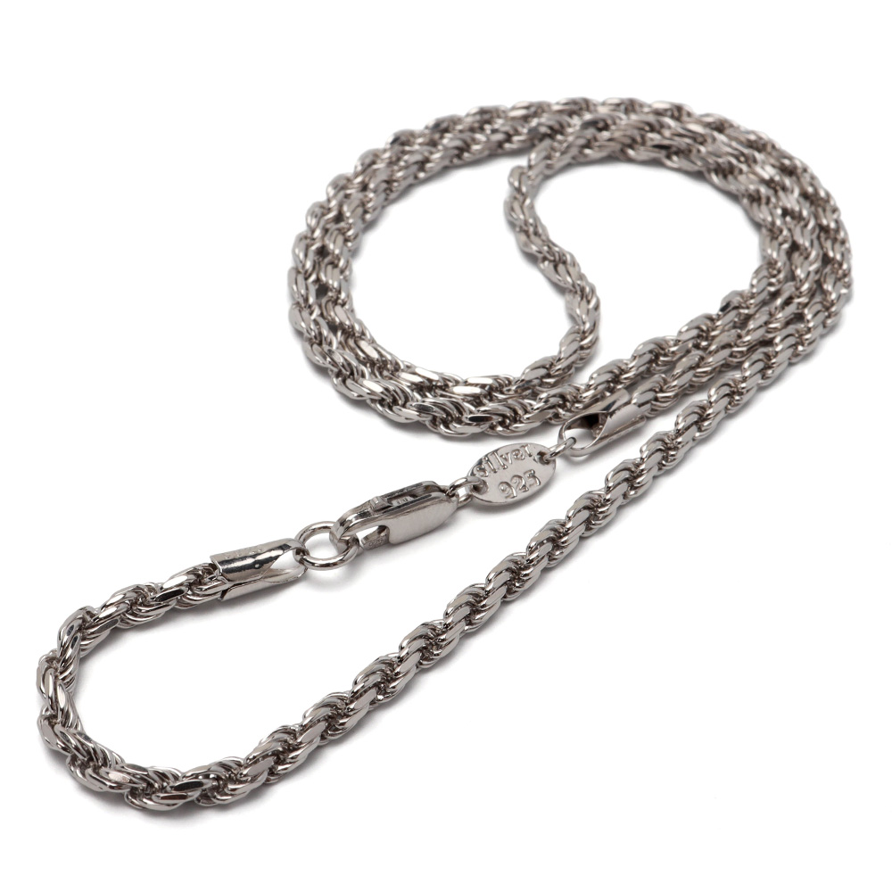 シルバー925 ロープチェーン ネックレス 幅3mm 50cm 燻し加工 silver 2