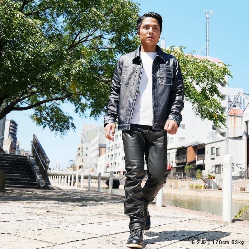 レザージャケット メンズ 馬革 Gジャンタイプ 本革 ブラック M/L/LL/3L