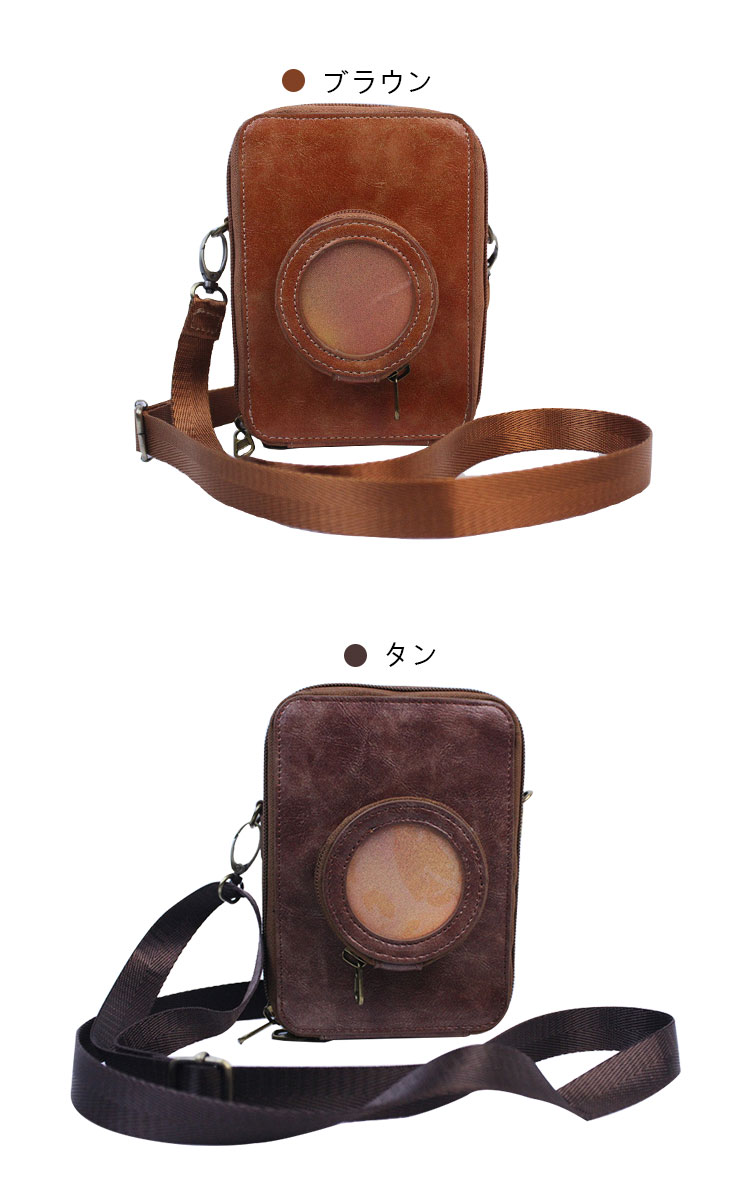 FUJIFILM instax mini Evo ケース カバー ショルダーストラップ付き PU
