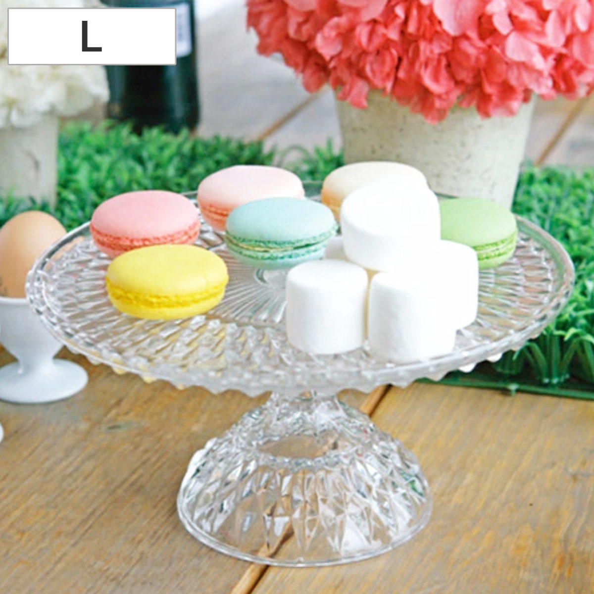 グラスコンポート L マカロン お菓子皿 食器 ガラス製 （ ダルトン