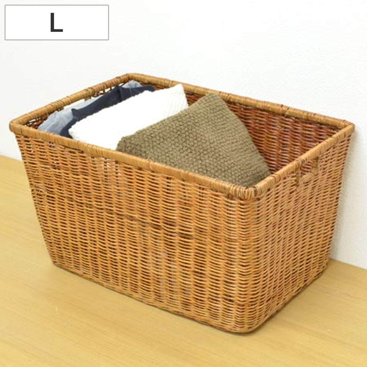 ちどり産業 収納バスケット 天然素材 Lサイズ 3個セット （ アジアン