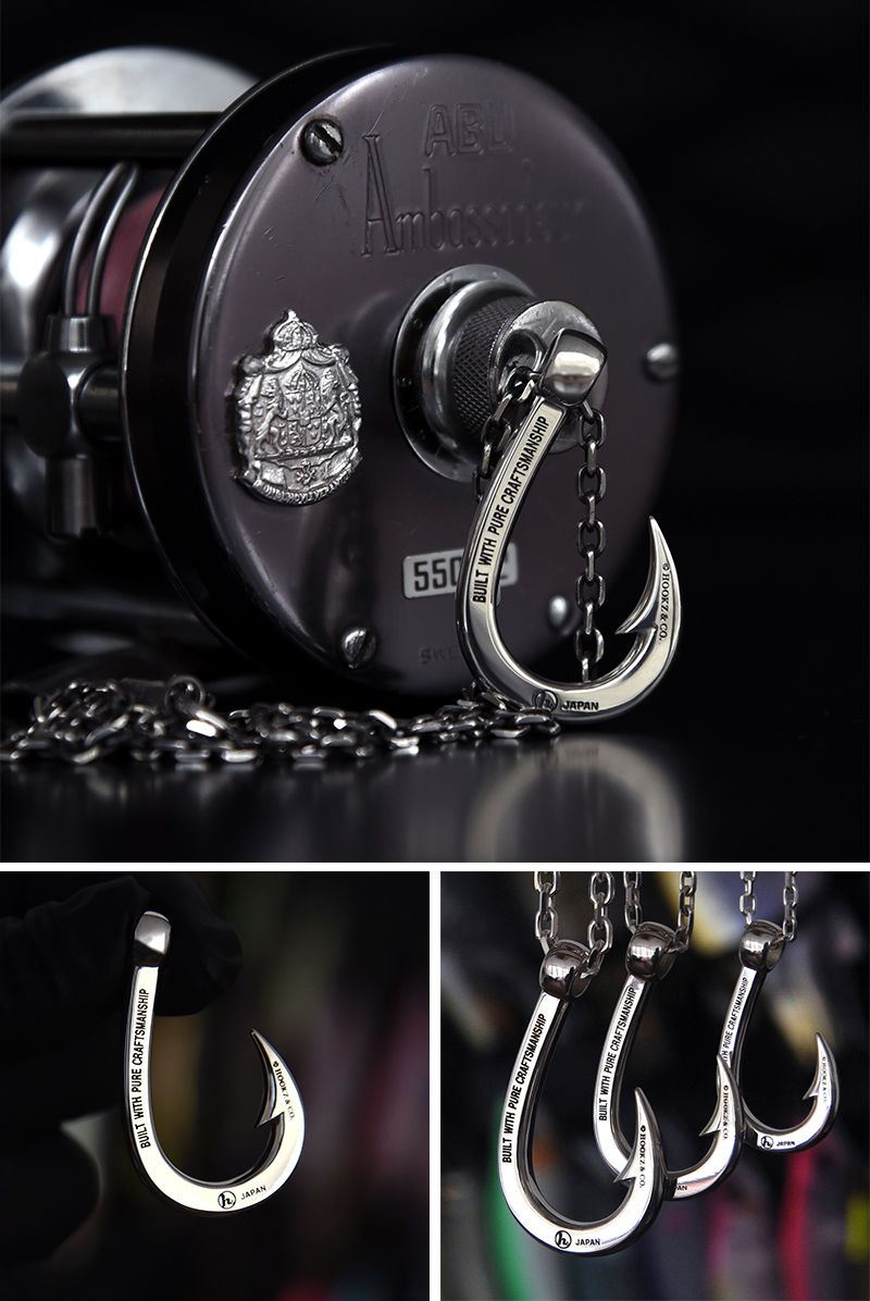 HOOKZ 釣り針 ネックレスMK2ロゴ入り Sサイズ シルバー925/フィッシュ