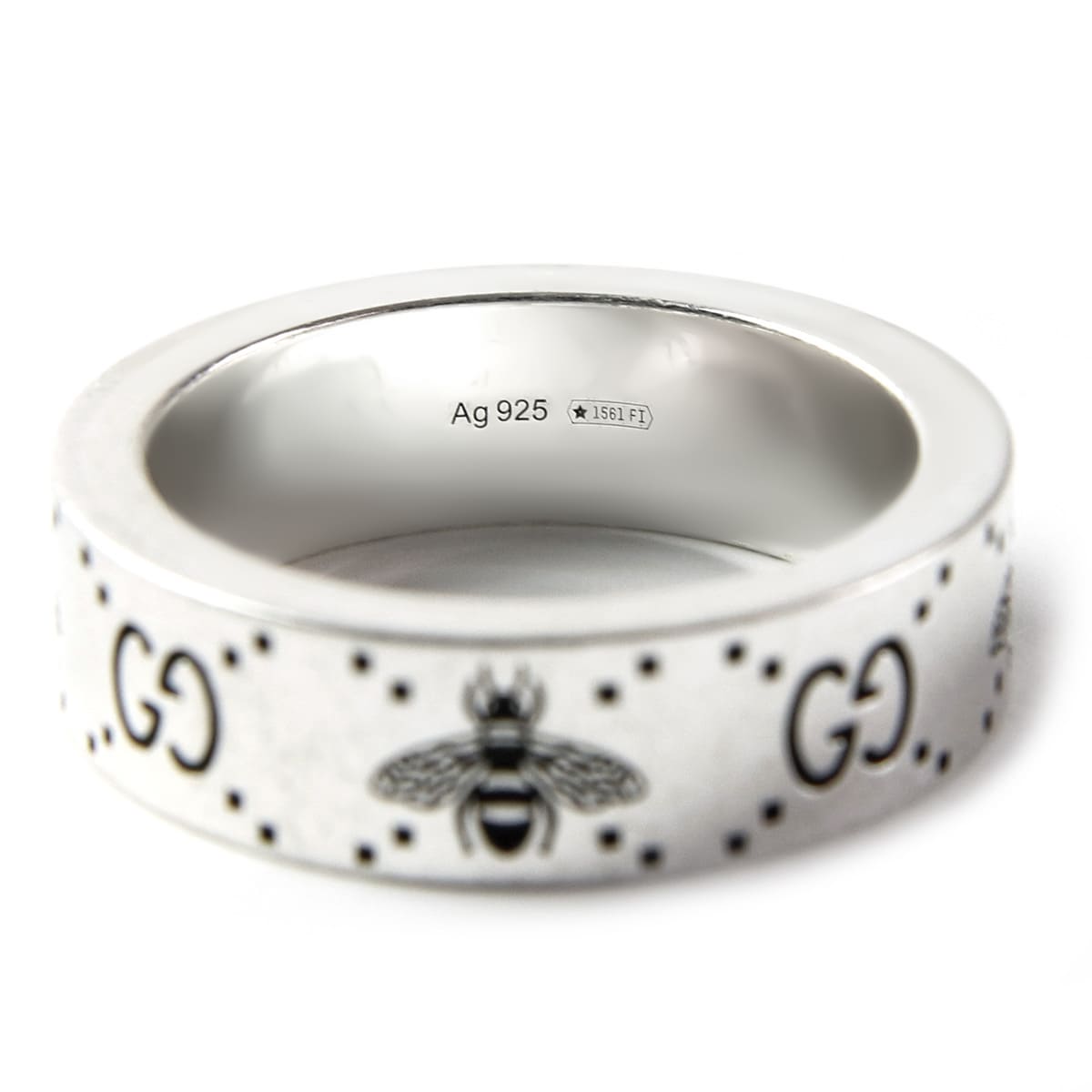 GUCCI（グッチ） 指輪 メンズ 正規品 シルバー リング GG＆ビー 蜂