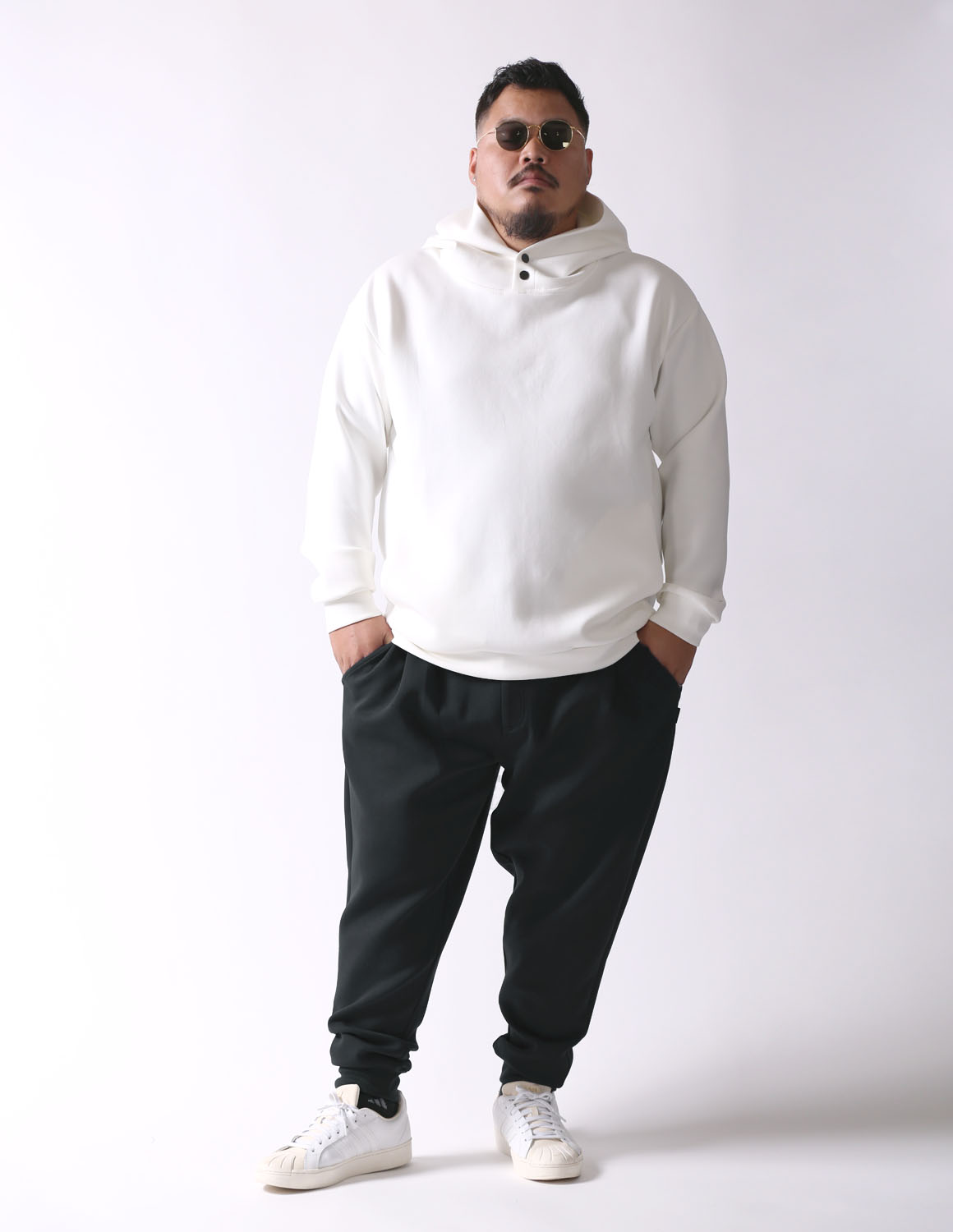 大きいサイズ パーカー メンズ セットアップ ストレッチ プルオーバー