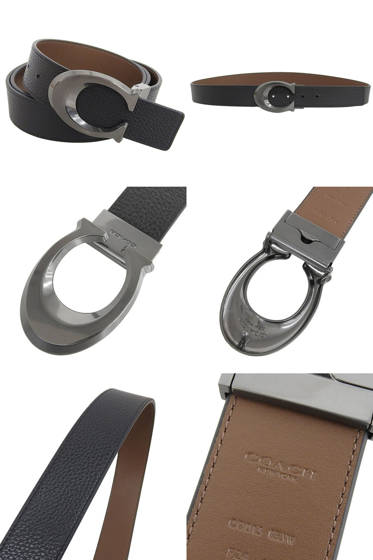 COACH（コーチ） ベルト メンズ アウトレット レザー ブラック