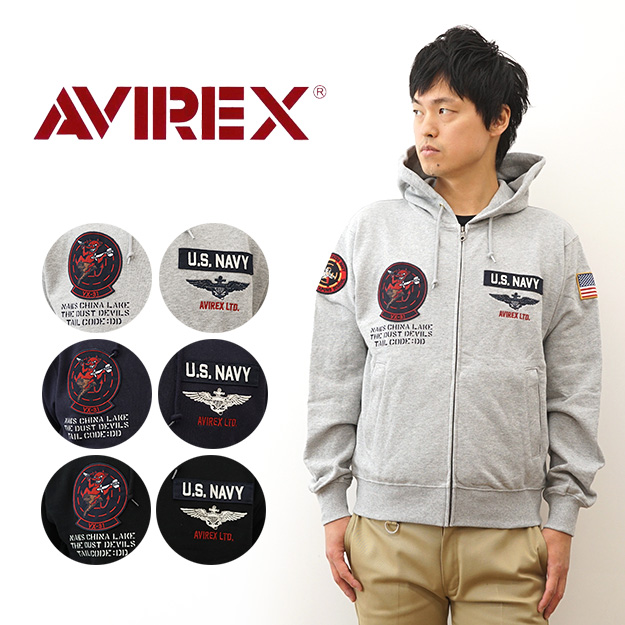 AVIREX（アヴィレックス） パーカー ロングスリーブ ジップアップ
