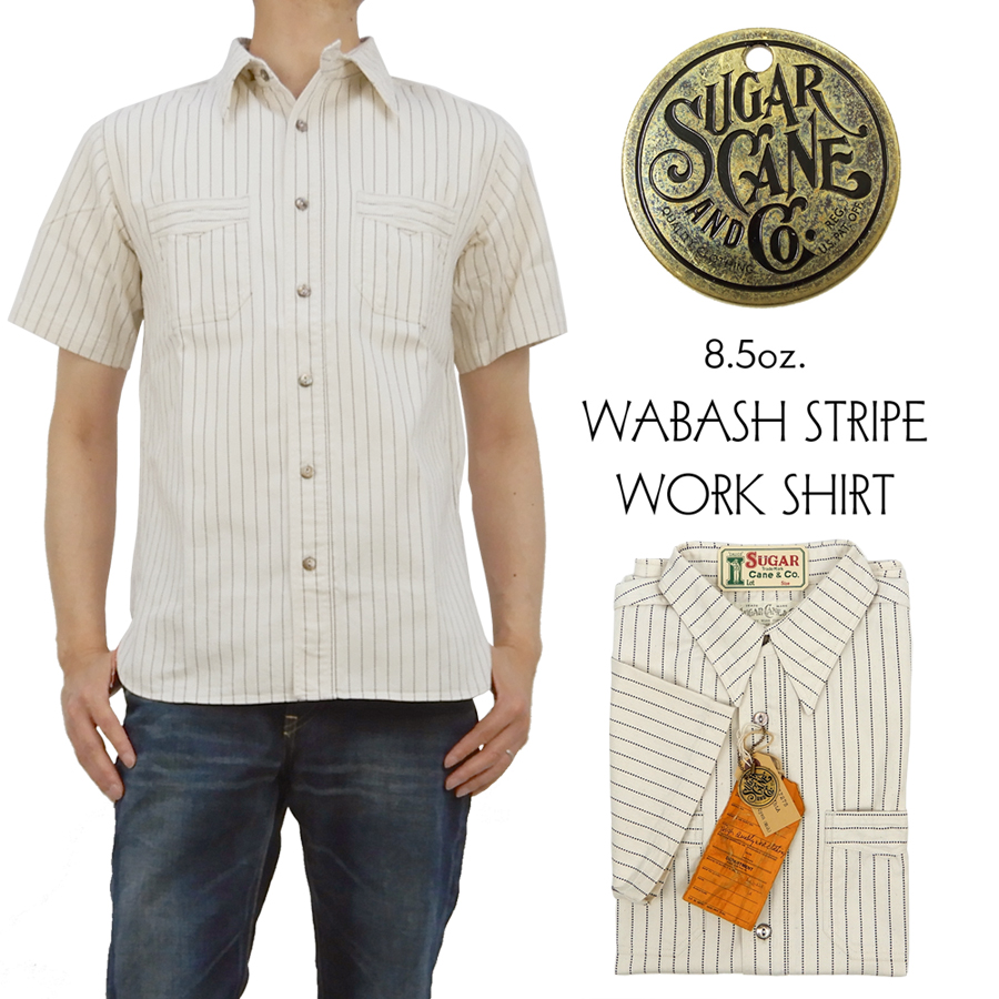 SUGAR CANE シュガーケーン ホワイトウォバッシュ ストライプ ワーク